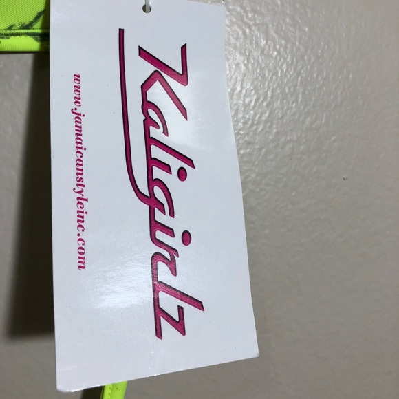 Neon-ish yellow bikini top w/ stars - Picture 3 of 7